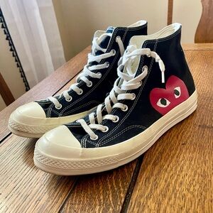 Designer High-Top Sneakers with Heart Design